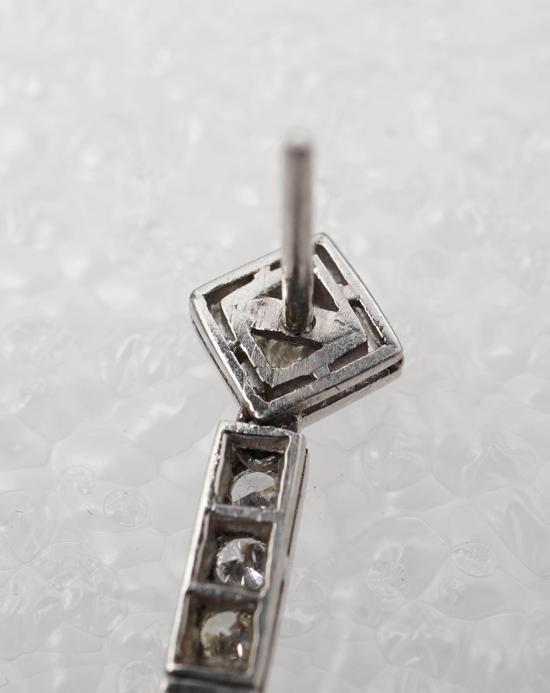 An attractive pair of aquamarine and diamond earrings